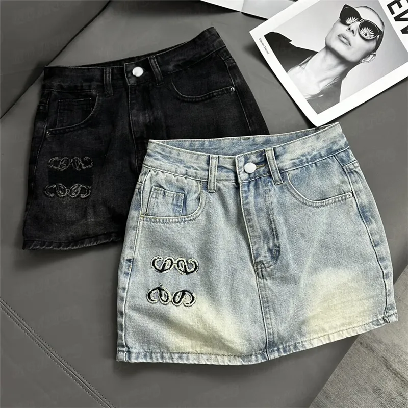 Letra bordado de jeans shorts shorts para mulheres designers de verão jeans calça curta cool garotas hip hop mini -saia streetwear