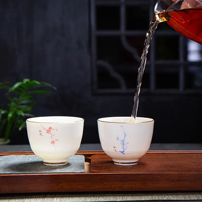 Taxa de porcelana branca de porcelana branca chinesa Viagem portátil de chá portátil Boutique Boutique Conjunto de chá Acessórios Cup de xícara pessoal