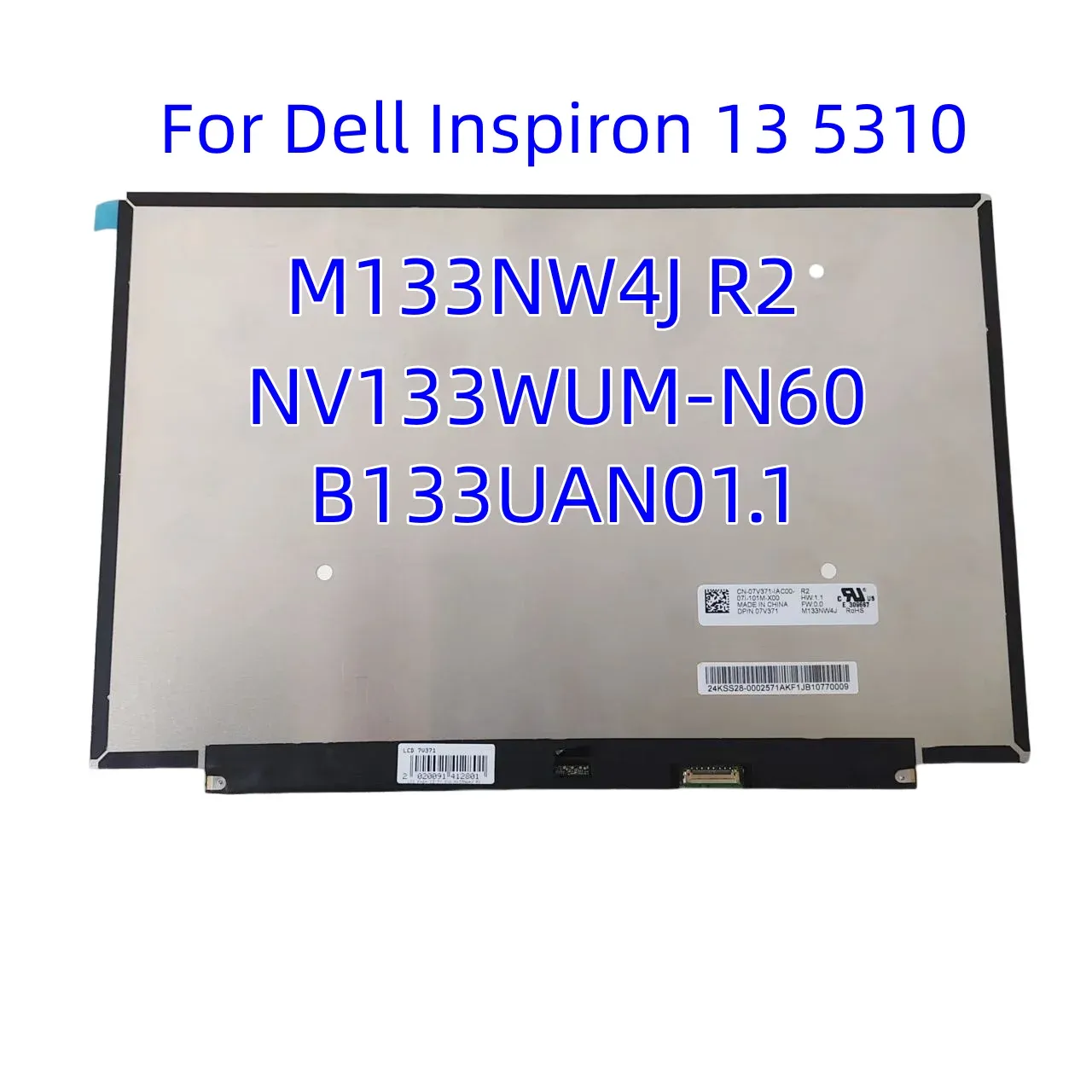 Schermata per Dell Inspiron 13 5310 LCD Screen M133NW4J R2 NV133WUMN60 B133UAN01.1 13,3 pollici 30pins NONTOUCT Display