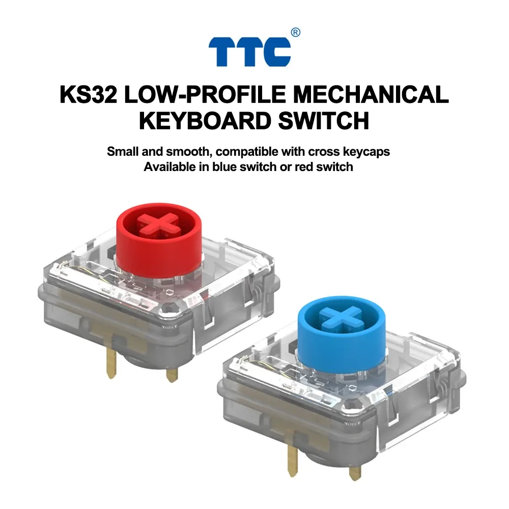 Keyboards TTC KS32 Low Profile Switches for Mechanical Keyboard Click Linear Blue Red Brown Axis 45g 3 Pins Gaming PC IKBC S200