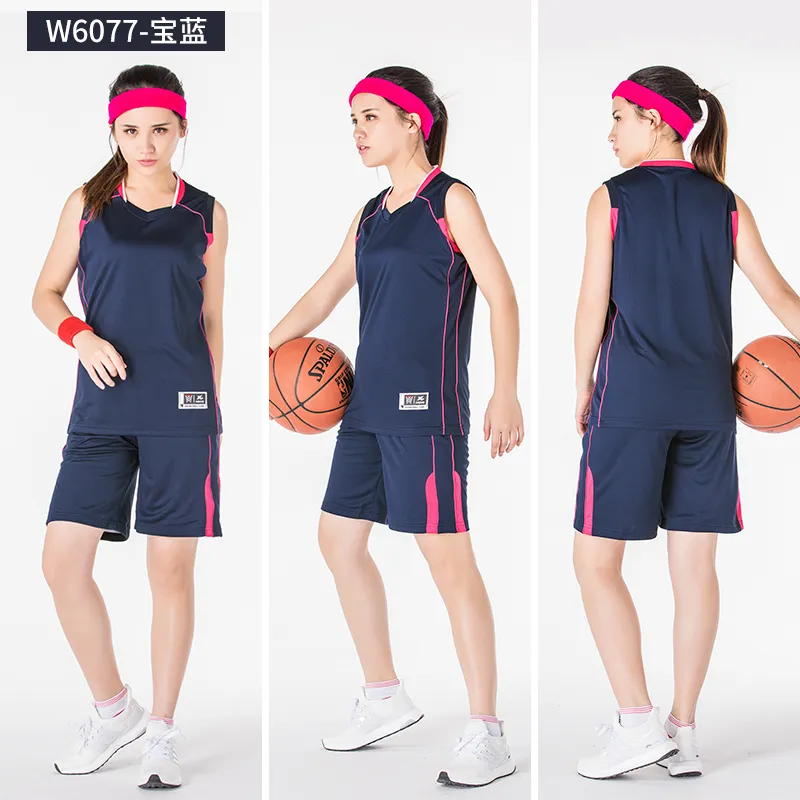 18Colors Basketball Set Jersey Shorts 2pcs Convient féminin équipe Custom Sportswear Girls Basketball Vêtements Uniforms DIY Vêtements