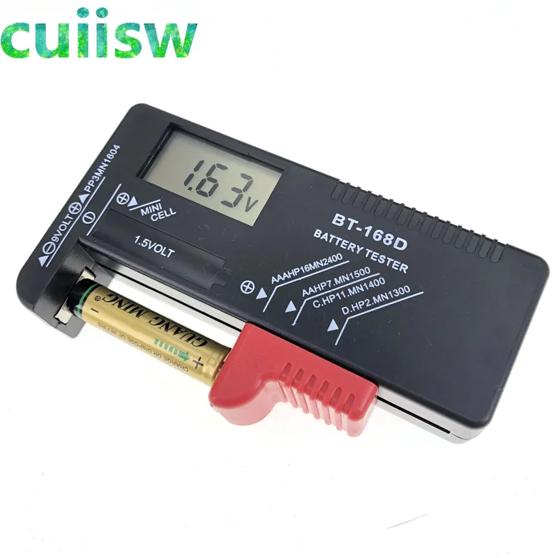 BT-168D LED Universal Digital LCD Battery Checker Volt Tester Cell AA AAA C D 9V 1.5V Bouton