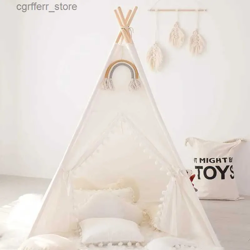 Tentes jouets 1,6 m / 1,3 m de tente d'enfant Play intérieure Maison Wigwam pour enfant portable Tipi Tentes Teepee Toddler Ball Pit Girl Castle Play Room L410