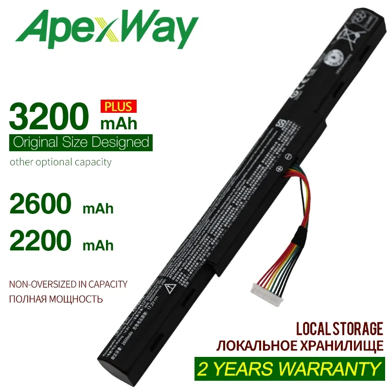 Batterie Apexway E5475G Batteria per laptop per Acer Aspire E15 523G 553G 573G 575G 774G AS16A5K AS16A7K AS16A8K