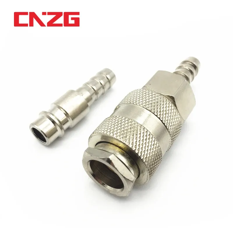 2PCS Standard EU Euro Type Pneumatic Fitting Quick Coupling Connector Coupler For Air Compressor 6mm 8mm 10mm Hose Barb