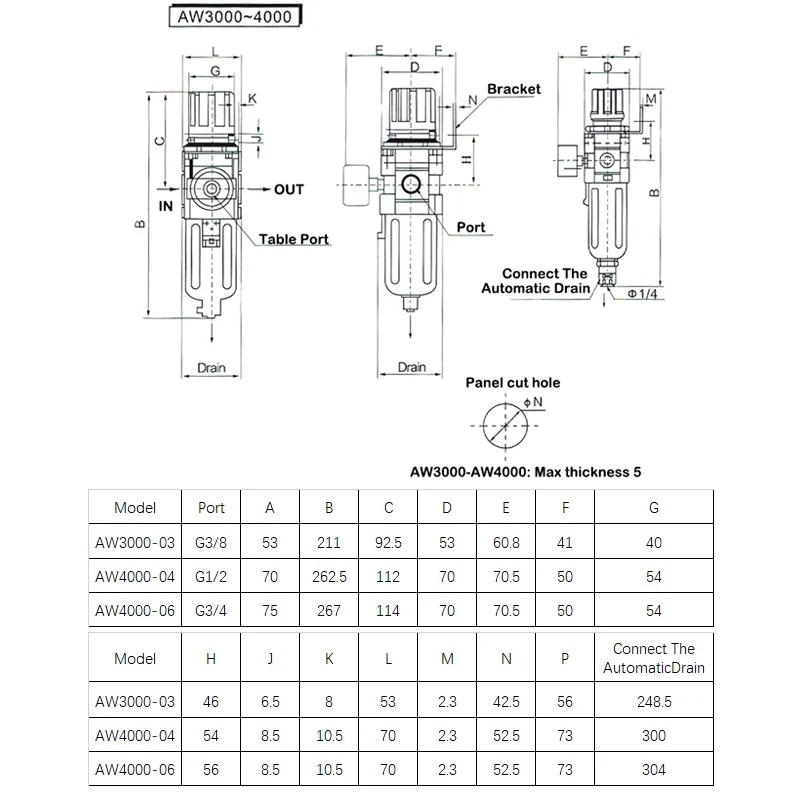 AC3000 03 Manual Drain G3/8" Air Source Treatment Unit Pneumatic Lubricator+Filt