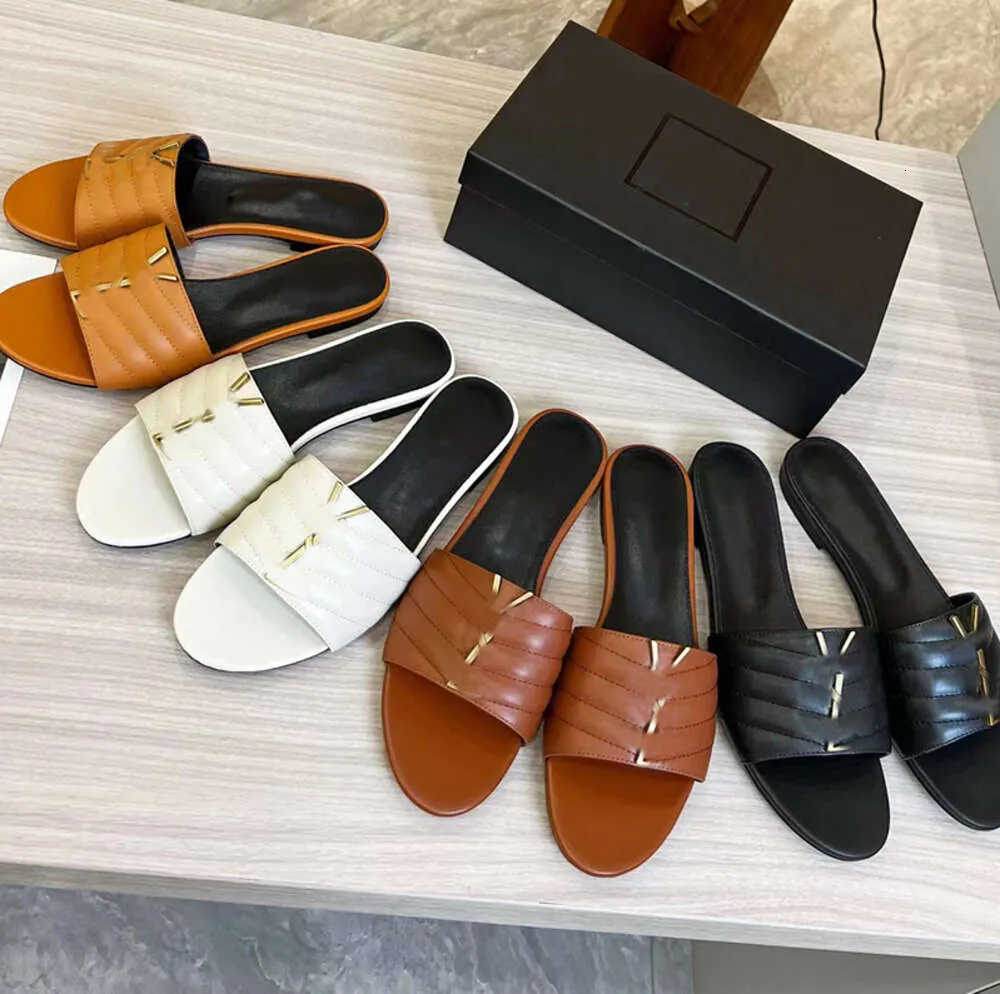 damesglaasjes Designer slippers pantoufle schuim lopers flats sandalen echte leatheat schoenen zwarte dames slipper bata