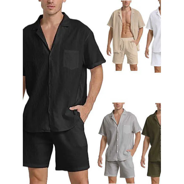 Linette personnalisée Summer régulièrement Shirt Blank à manches courtes et shorts 2 pièces pour hommes