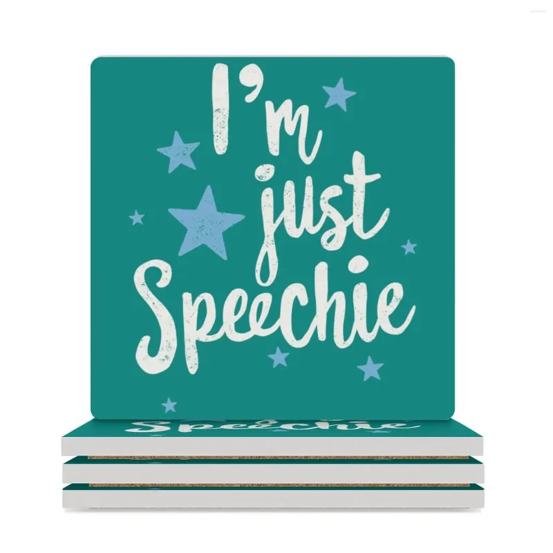 Table Mats i_m Just Speechie Funny Spector Therapist Shirt for Slp Ceramic Coasters (Square) Christmas Cutte Cup