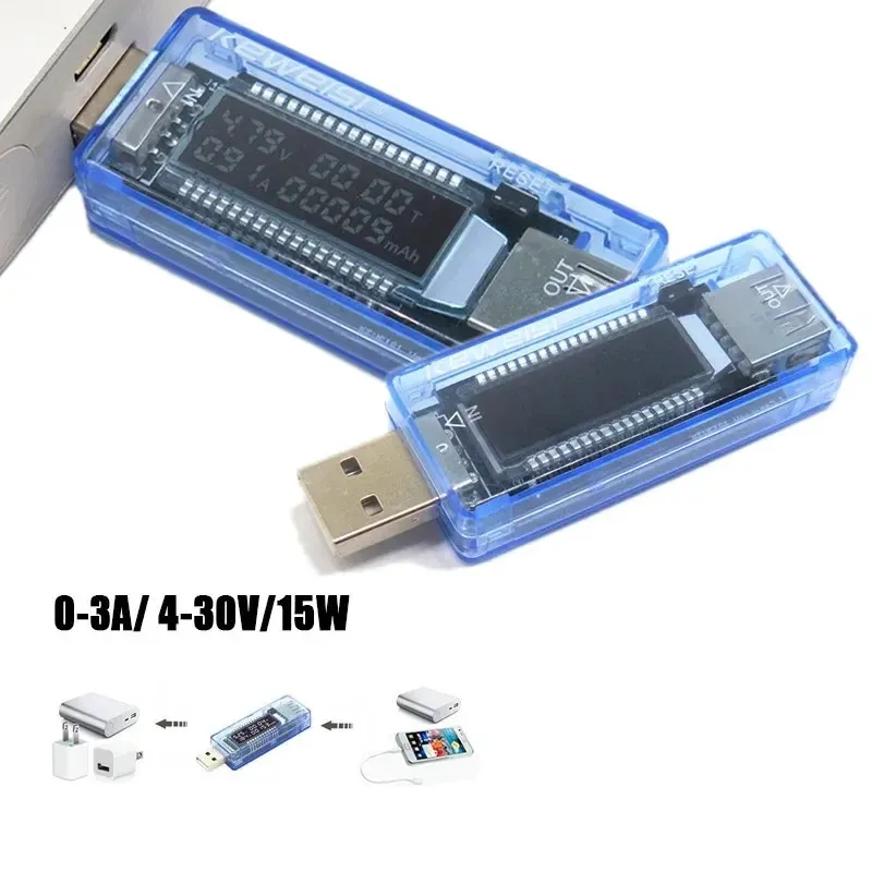 USB -laddare Tester Doktorspänning Aktuell mätare Voltmeter Ammeter Batterikapacitet Testare Mobil Power Detector Capacity Tester