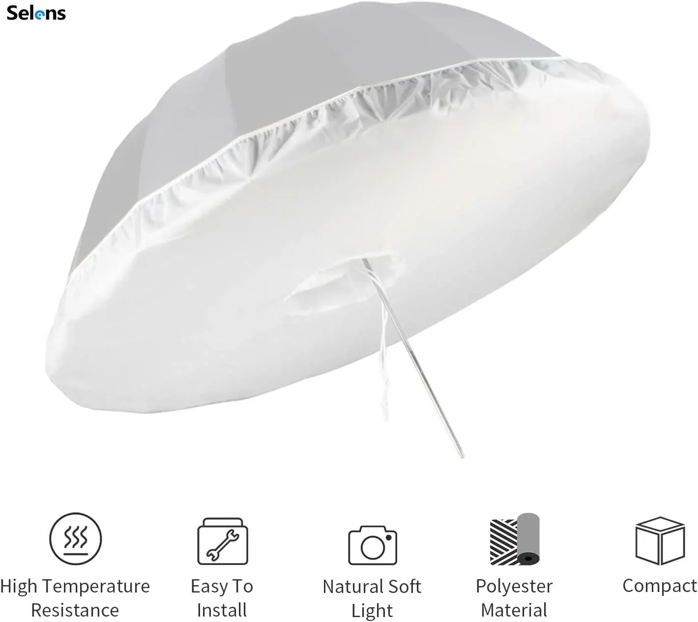 Selens Photography Soft Light Diffuser Umbrella Cloth Cover for Speed ...