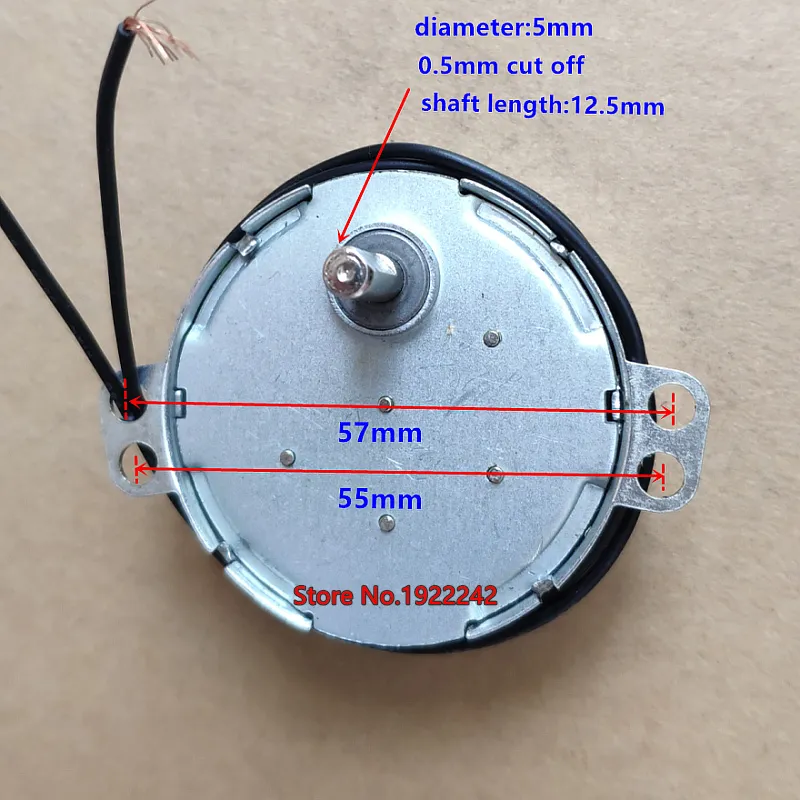 Axeldiameter 5mm, 110V 220V 4W Synkronmotor 50TYC 50TYZ 3 rpm 5 rpm AC -växelmotor ~