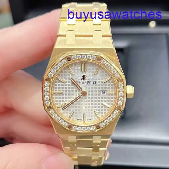 AP Movement Wrist Watch Royal Oak Series Watch Femme Women's Women's 33 mm Diamètre Quartz Mouvement Steel White Gold Gold Rose Casual Men's Watch 67651ba.zz.1261ba.01