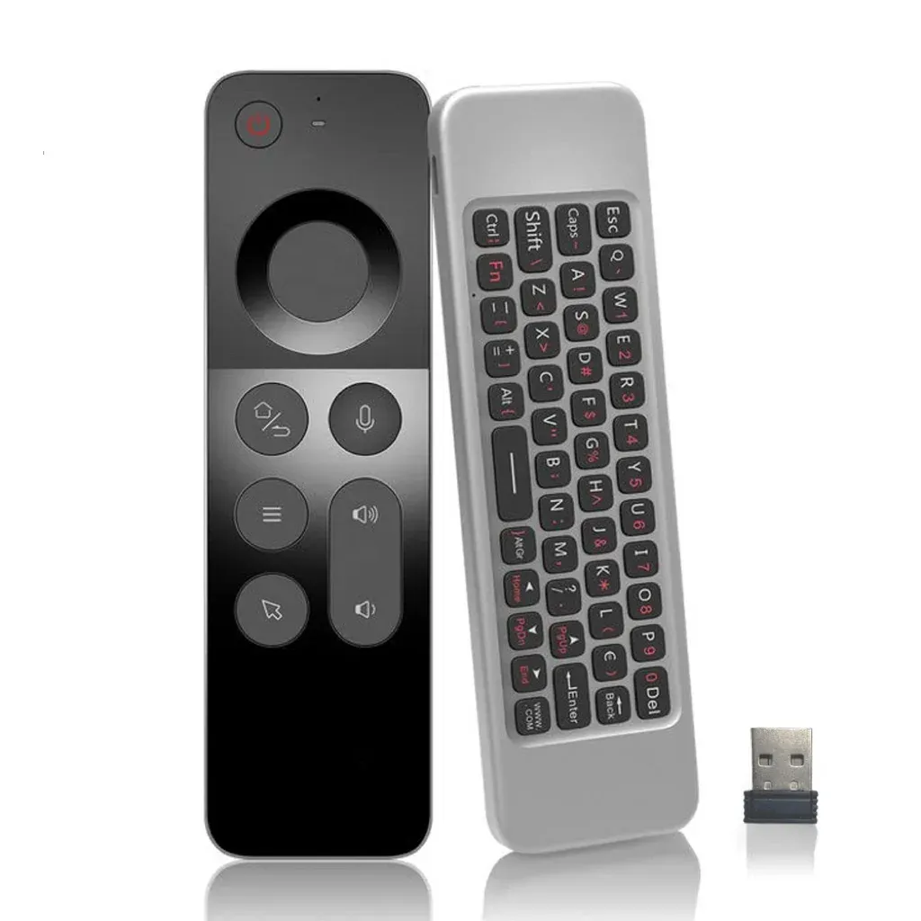 Boîte W3 2.4G VOIX VOIGNE VOIX AIR AIR RÉLÉCORIE MINI CLAVIER DE CONTRÔLEUR POUR Android TV Box Remote avec récepteur USB