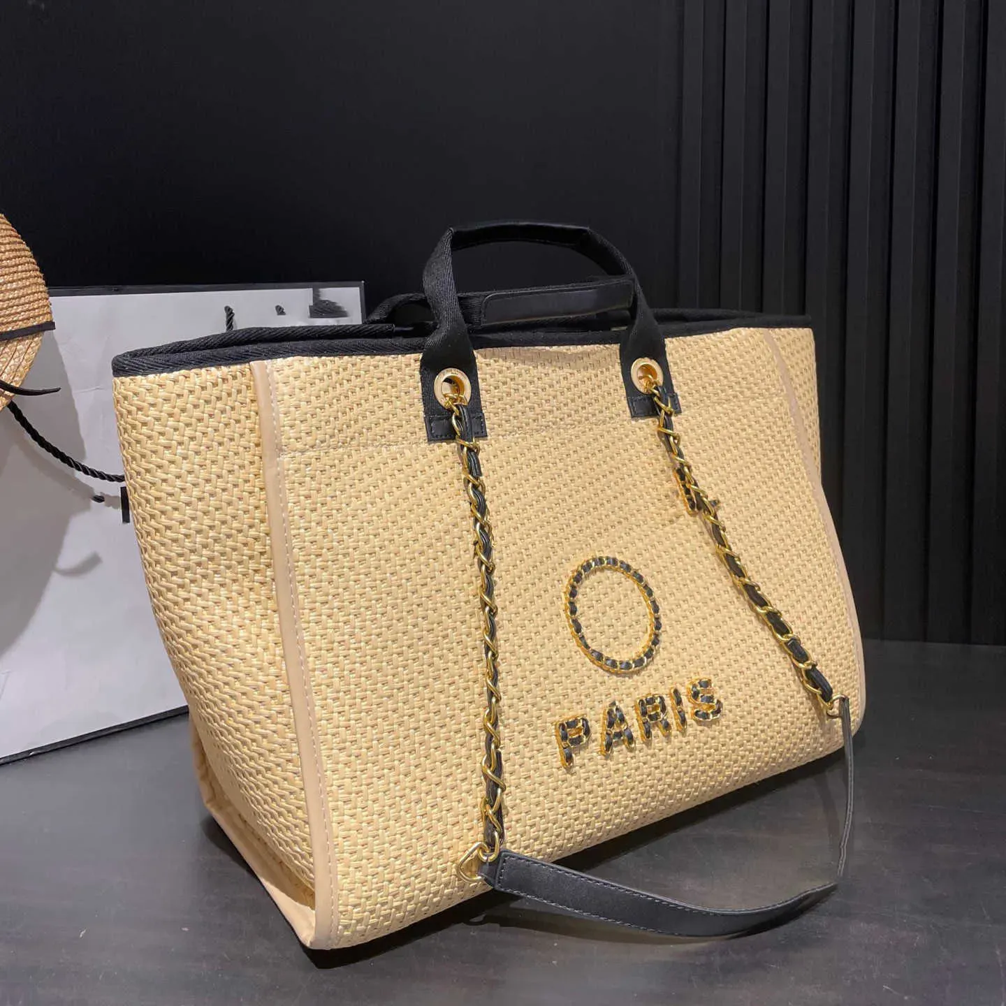 Women Man Designer Beach bag Luxury Shopping the tote handbag clutch Lafite bags Summer crossbody clutch travel shoulder lady gold chain bags 240415