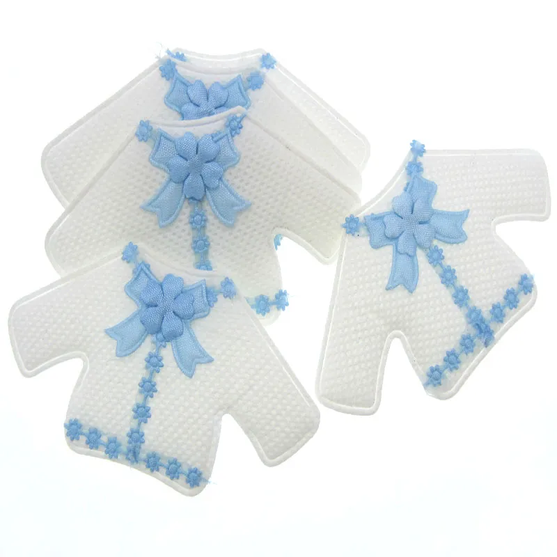 24 pezzi in tessuto fatto a mano Cardigan Applique per baby shower Battesimo Genere rivelare decorazioni per abbellimenti per le parti