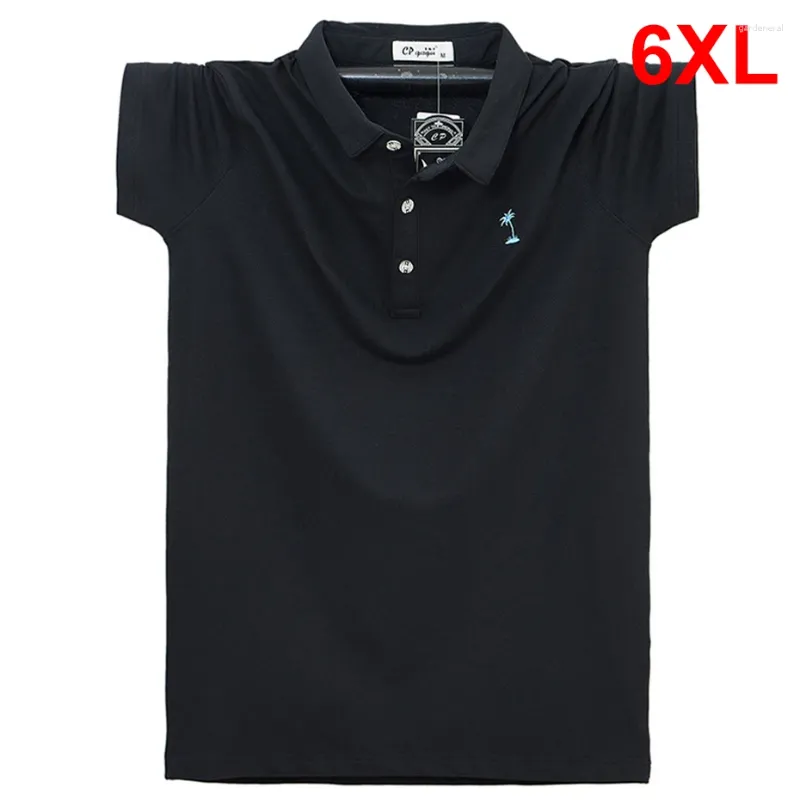 Polos da uomo Summer Polo Shirts Men Plus Times 6xl Cotton Shirt Mash Color Tops Big Big Big