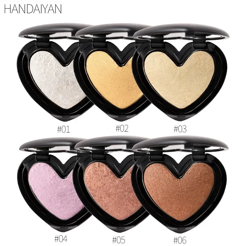 HANDAIYAN 6 Färger Highlighter Powder Glitter Palett