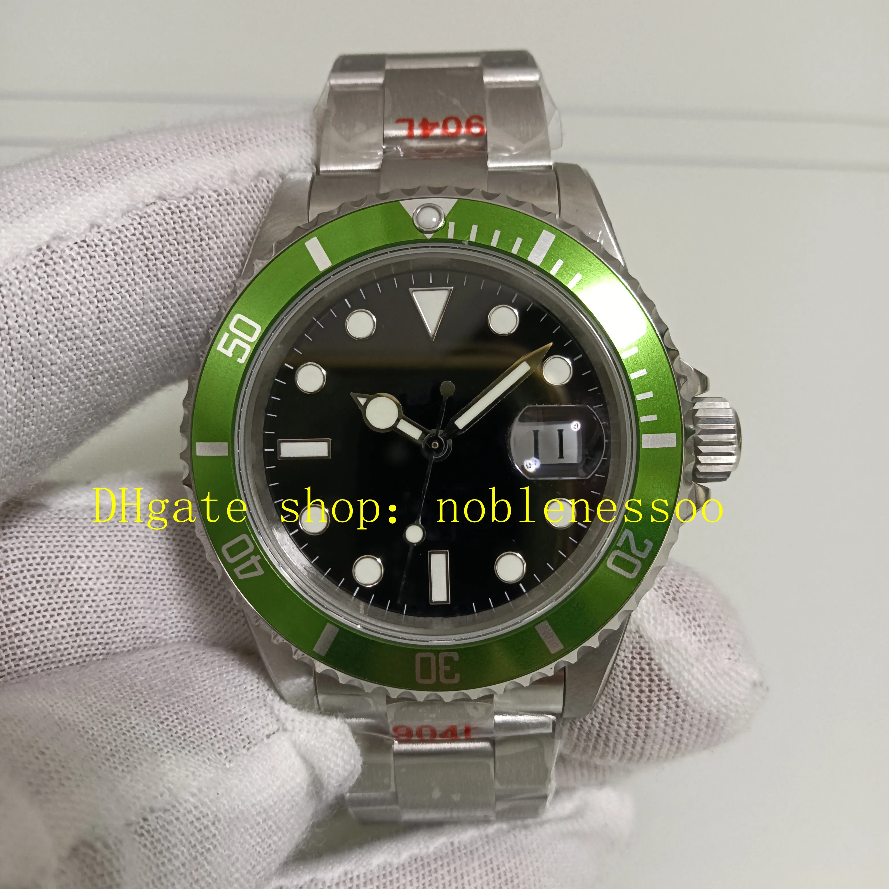 Real Photo 40mm Vintage Watches Mens 16610 Classic 50th Anniversary Green Alloy Bezel Black Dial BP CAL.3135 Movement 904L Steel bpf Luminous Sport Antique Watch