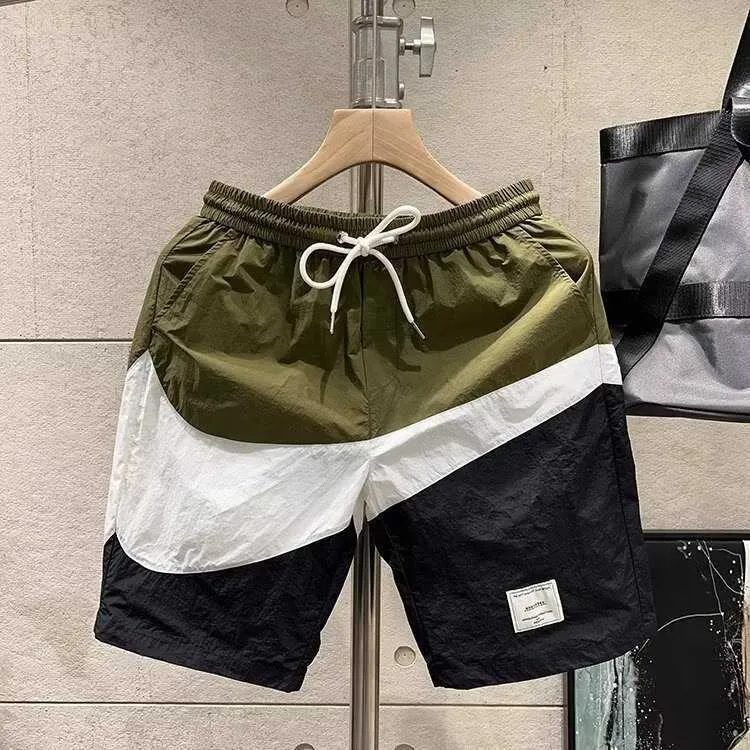 Shorts for Mens Summer Fashion Label Color Matching Losse en veelzijdige casual Sports Quick Drying Beach