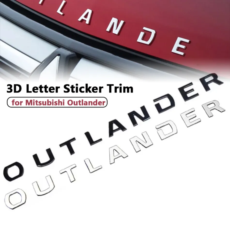thumbnail image 2 of Car Emblem Decals For Mitsubishi Outlander – Rear Trunk Badge Logo Sticker, Silver Chrome Replacement Decoration 2 of 12