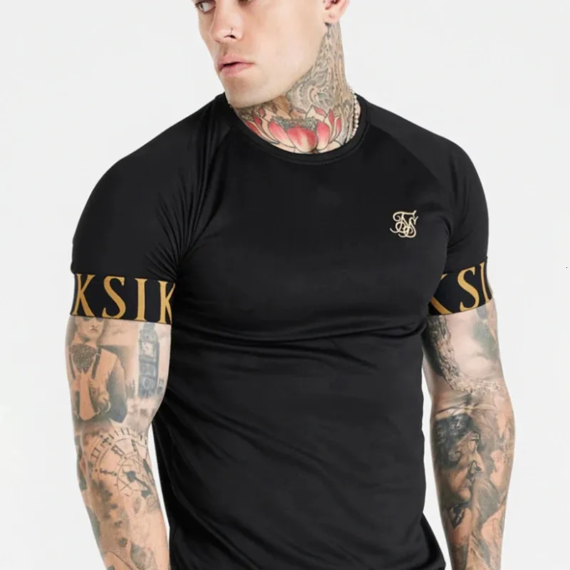 Повседневная футболка мужчина Sik шелк бренд летняя вышивая вышива
