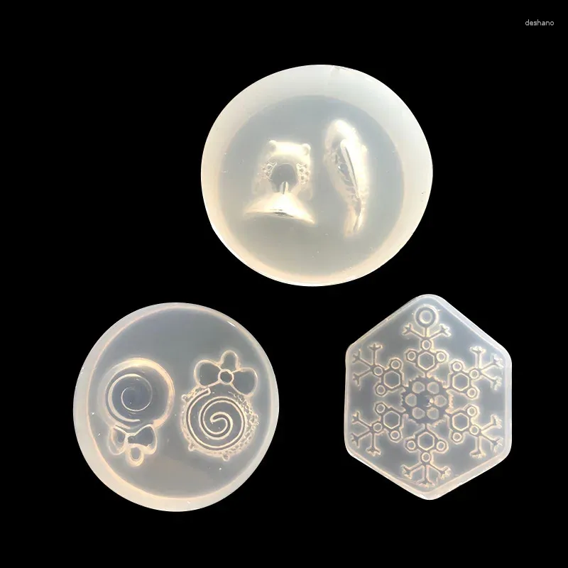 Baking Moulds Crystal Silicone Mold Handmade Drop Glue Chubby Head Goldfish Lollipop Snowflake Decoration