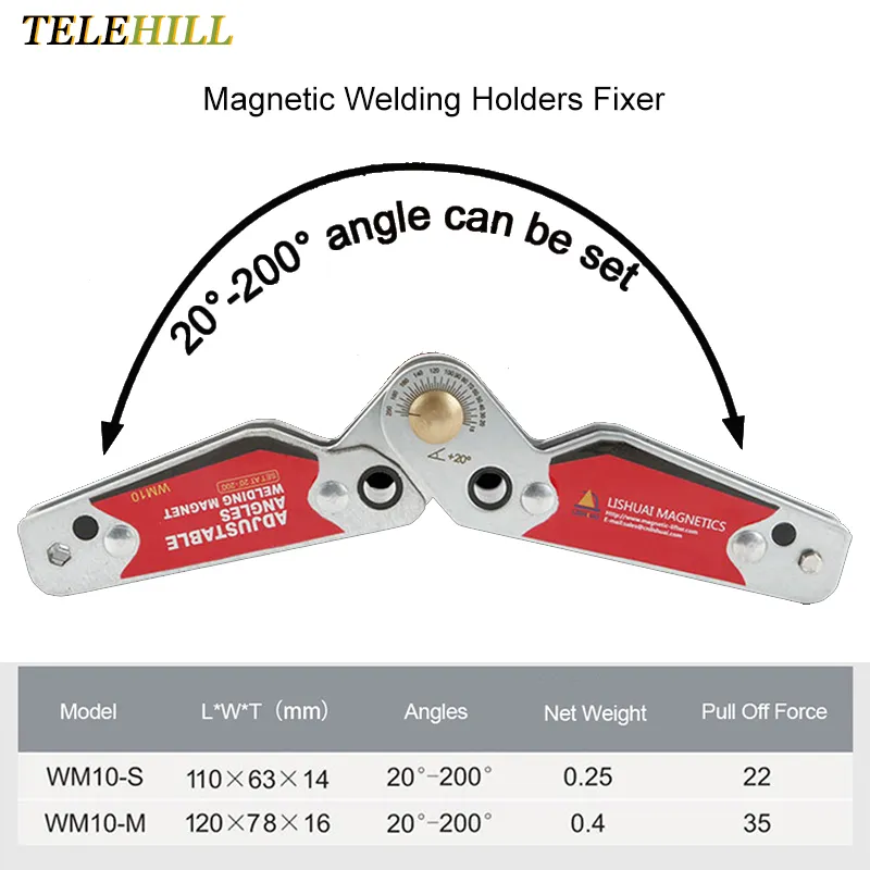 Fixer per saldatura magnetica 20-200 gradi Magnetto regolabile a più angolabile Magnet Weld Thoughers Posizionatore Ausiliario Localizzatore Strumenti di localizzazione