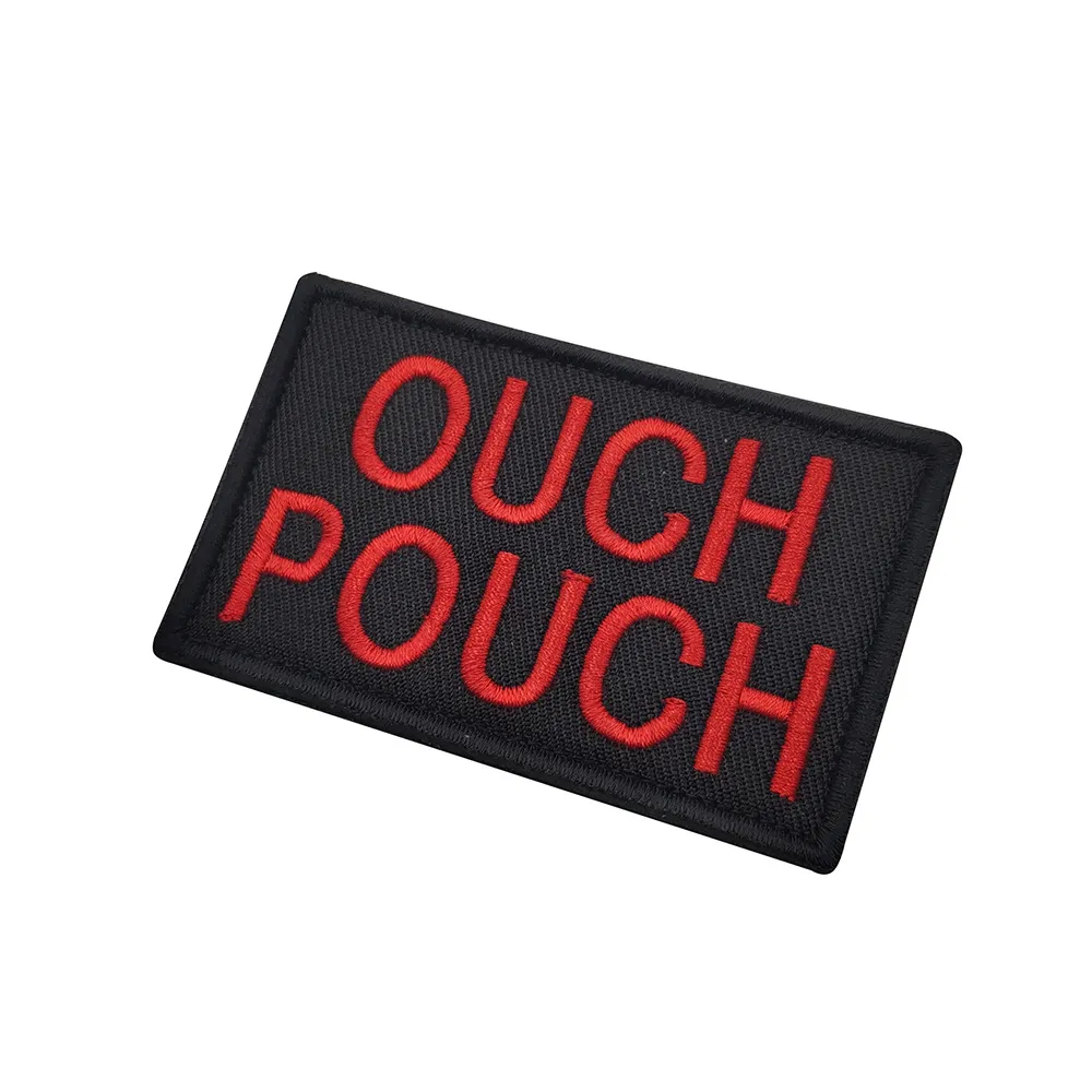 English letter OUCH POUCH Patches Emblem Reflective military 8*5cm Hook and Loop Tactical
