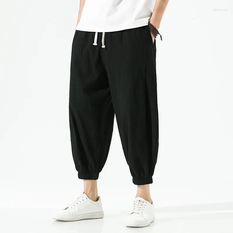 Мужские брюки в японском стиле черный хлопок и белье плюс размеры плюс размер