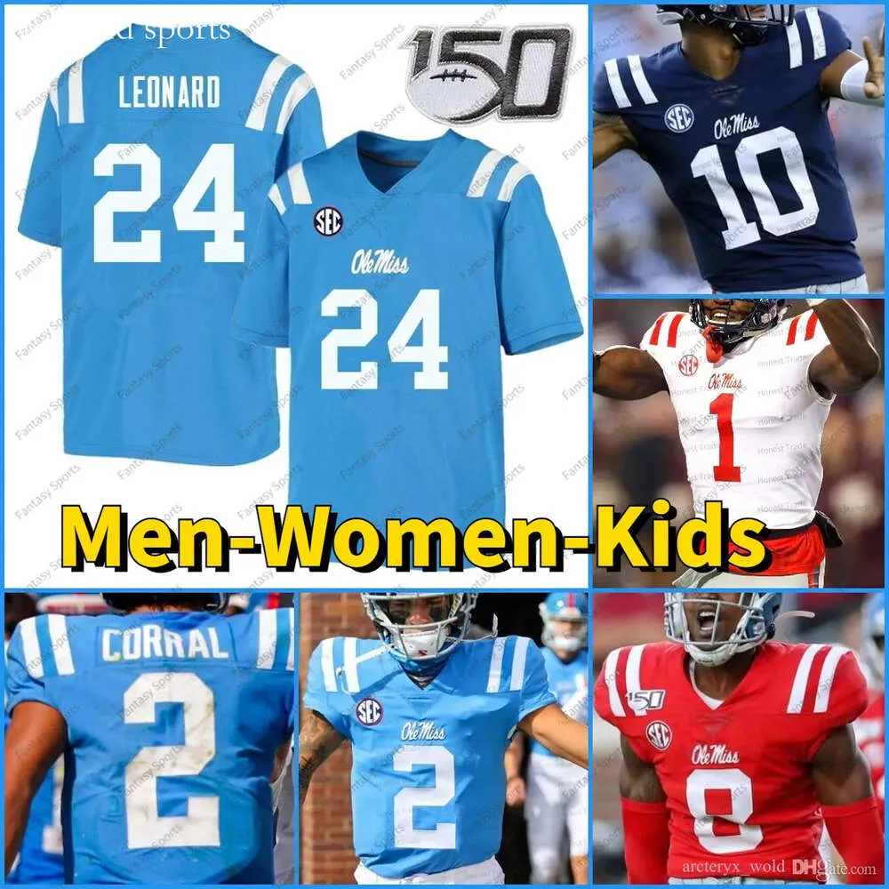 Miss Rebels Ole Jersey 2 Corral Manning Chad Kelly Dk Metcalf Mike Wallace Elijah Moore Jerrion Ealy Keidron College Men Men Kameing Football Jerseys S Custom S