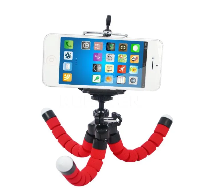 MOQ100PCS Mini suporte de telefone flexível portador de telefone flexível Octopus Tripé suporte Stand Stand Mount Monopod Styling Acessórios9008724