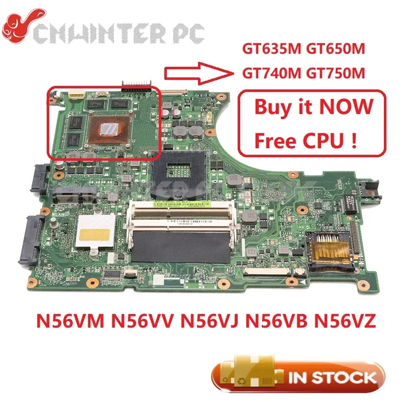 Płyta główna nokotion płyta główna dla ASUS N56V N56VM N56VV N56VJ N56VB N56VZ Płyta główna HM77 DDR3 GT650M 2GB Graphics Darmowy procesor