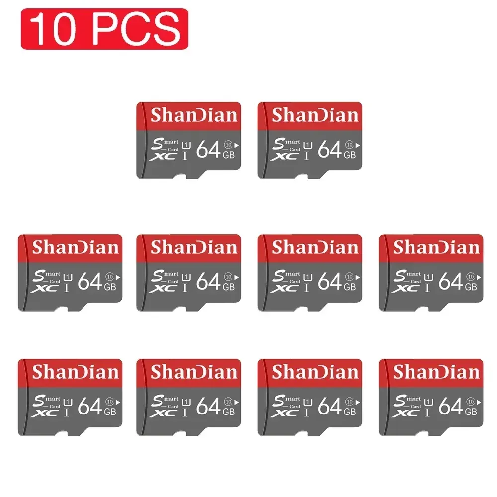 Kartlar 10 PCS LOT SMART SD Hafıza Kartı 128GB Yüksek Hızlı Sınıf 10 32GB 64GB Gerçek Kapasite HC Mini SD TF Akıllı Telefon için Mimory Kartı 16GB