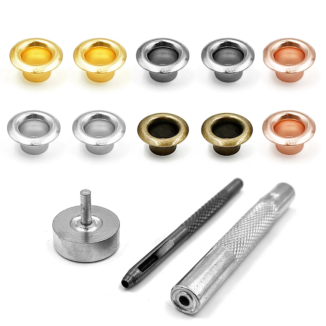 6mm Loch Metall Ösen TEILET MIT WASHER PUNKT SET SETTOR DIY CLOME SHOUS GETRIGKEIT