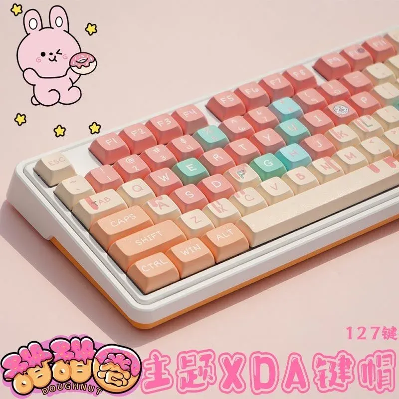 アクセサリメカニカルキーボードドーナツPBTキーキャップXDA 127キーテクラドカスタムゲーム