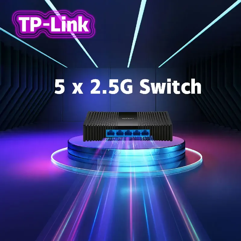 スイッチ新しいTplink 5ポート2.5GBイーサネットスイッチ2500MネットワークスイッチャープラグプレイネットワークハブインターネットスプリッターTLSE1005M