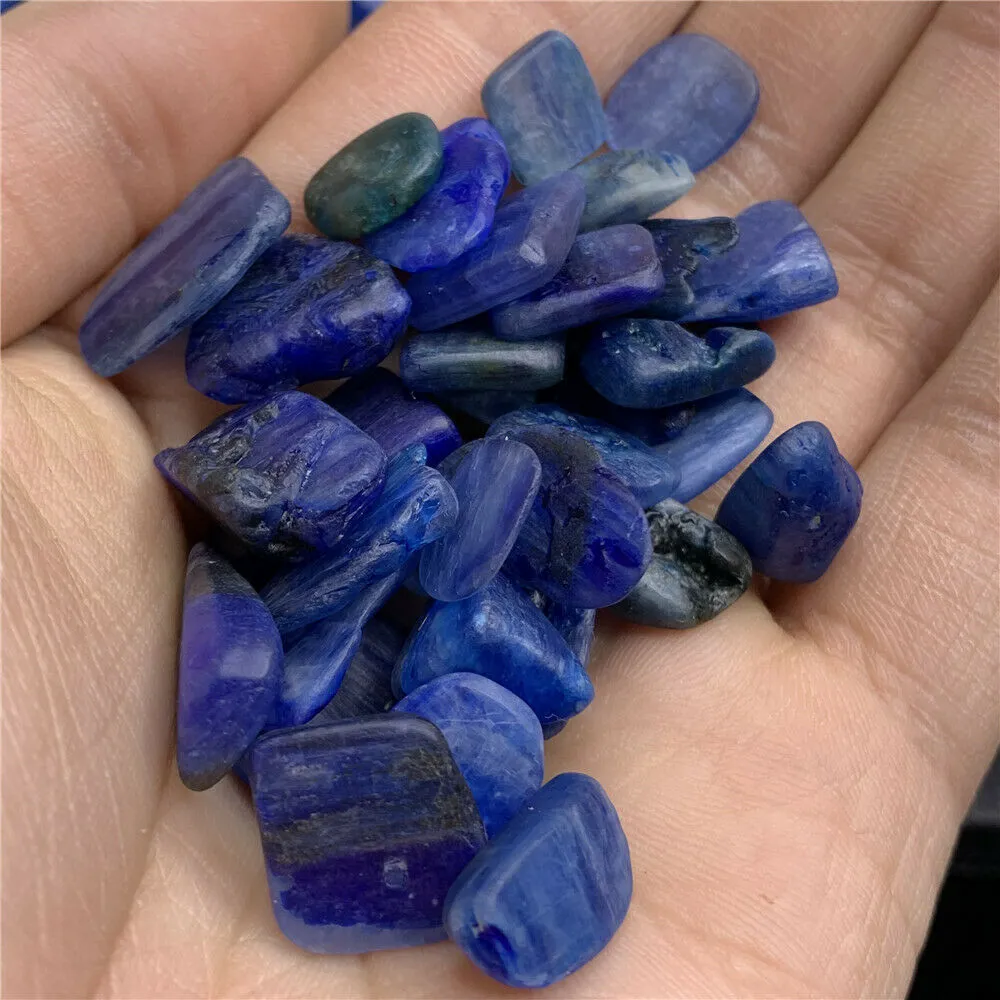 100G Natural blue sapphire strip polished crystal rough crystal gem mineral family tabletop aquarium decoration