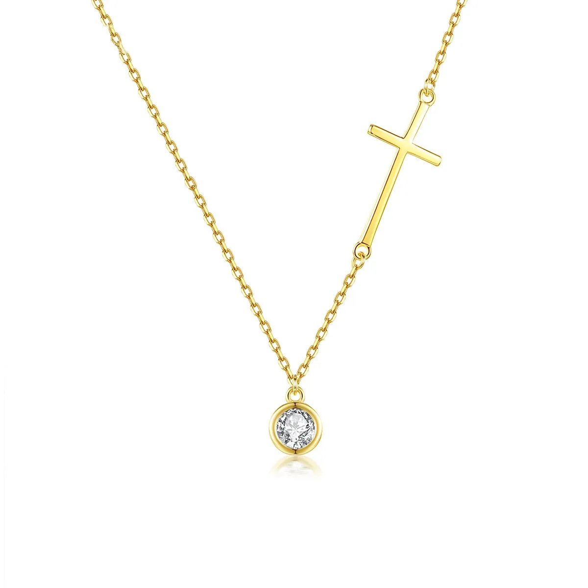 Cross Anhänger Halskette S925 Silber AAA Zirkon mit 18 Karat Gold Brand Halskette Europäische und amerikanische heiße beliebte Frauen High -End -Halskette Halskette Juwely Geschenk SPC