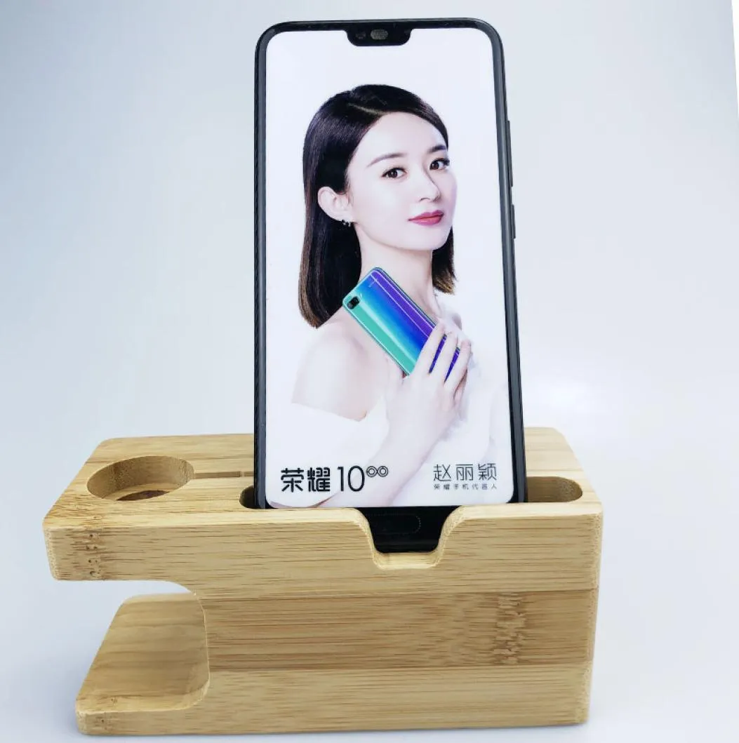 Bamboo Desktop Stand For Apple Watch Iphone Mobile Phone Holder Charging Dock Station2856548