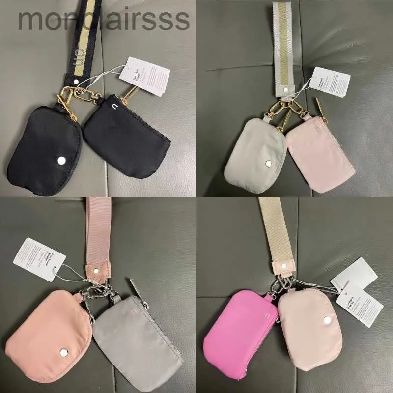 10 couleurs LL Yoga Wristlet Sac Keychain Coin Purse Double Pouche Mini Zip autour du portefeuille portefeuille portable portefeuille portefeuille Pocket