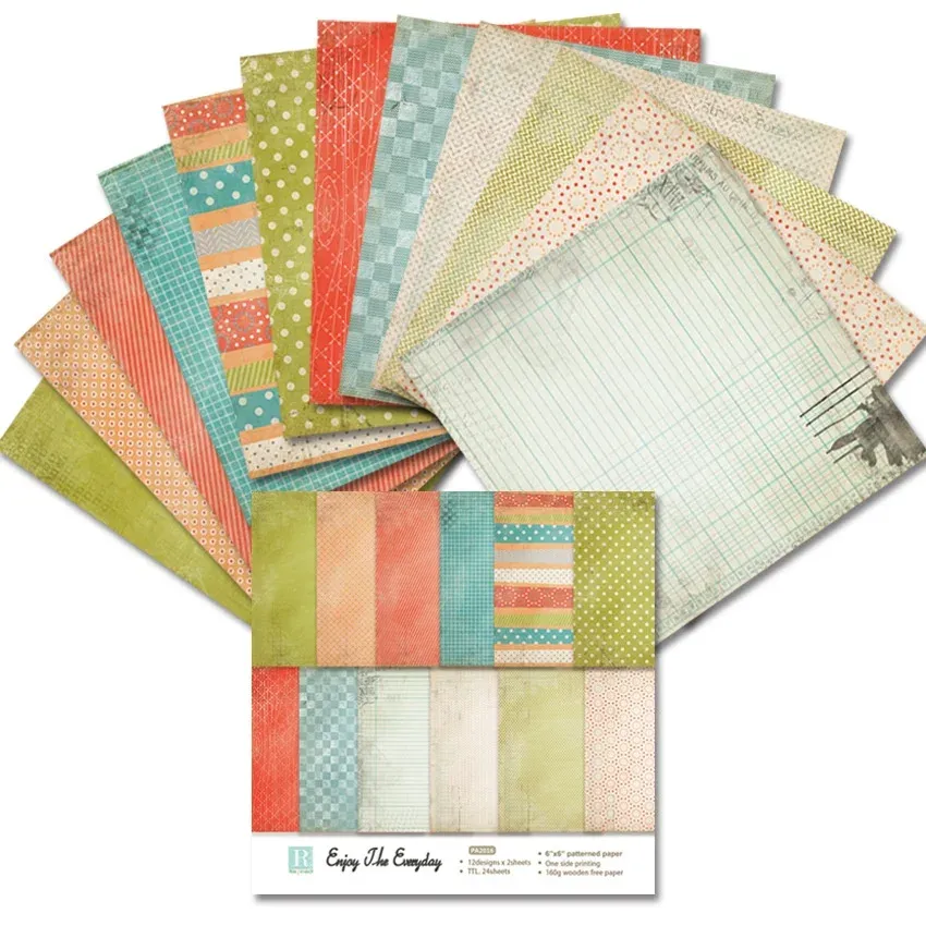 24 folhas Aproveite as almofadas de papel de artesanato cotidia