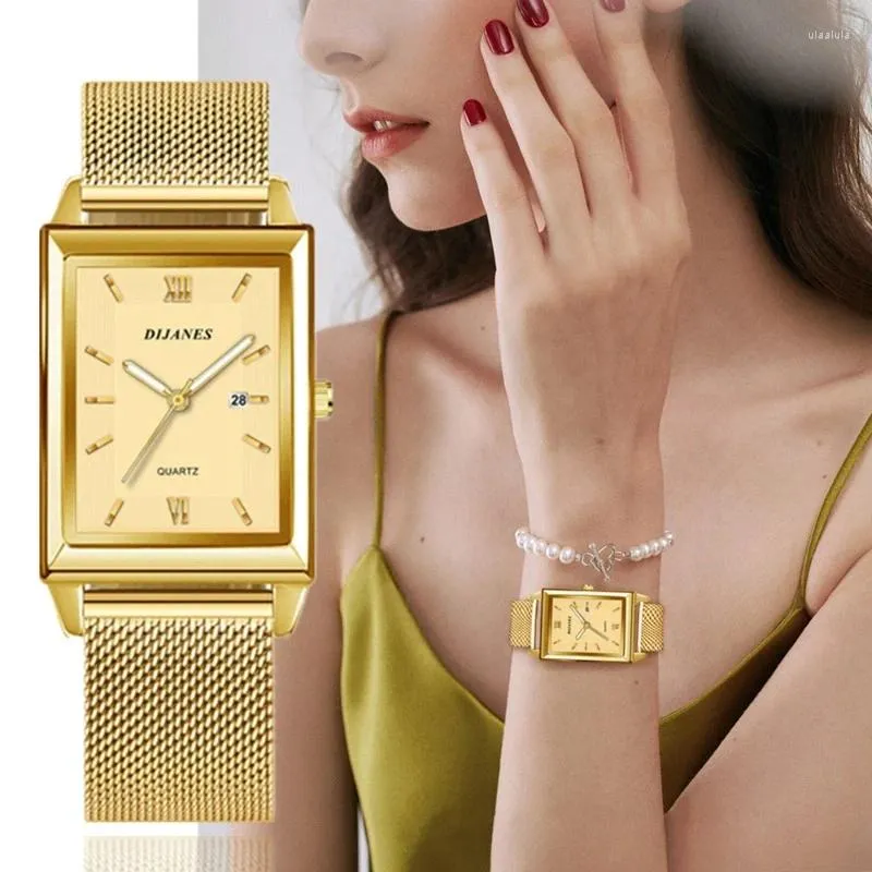 Polshorloges dames luxe dames armband horloges topmerk mode Gold Silver Ladies Quartz Watch Steel Female polshorloge Reloj Hombre