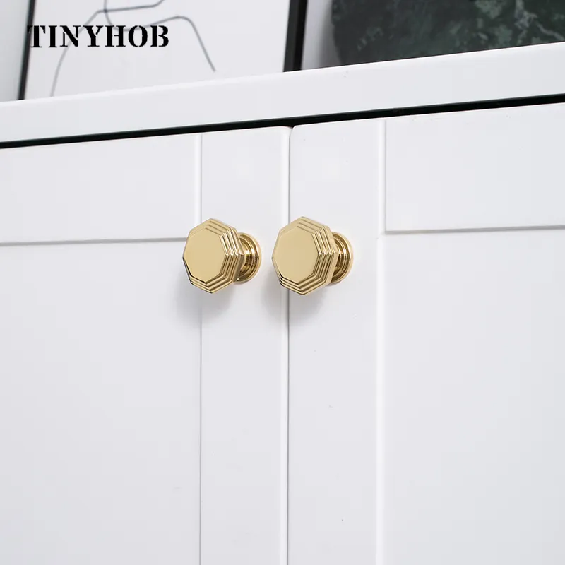 PVD Gold /Solid Brass Cabinet Door Knobs and Handles Furniture Cupboard Wardrobe Drawer Pull Chrome Handles For Furniture