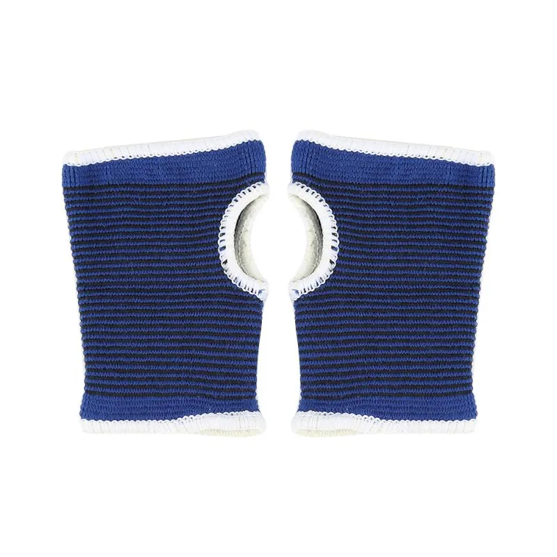 2 PCs Universal Strickblau Handschuhe atmungsaktives elastisches Handgelenk Stützgelenk langlebig Sportsicherheit Muskelschutz