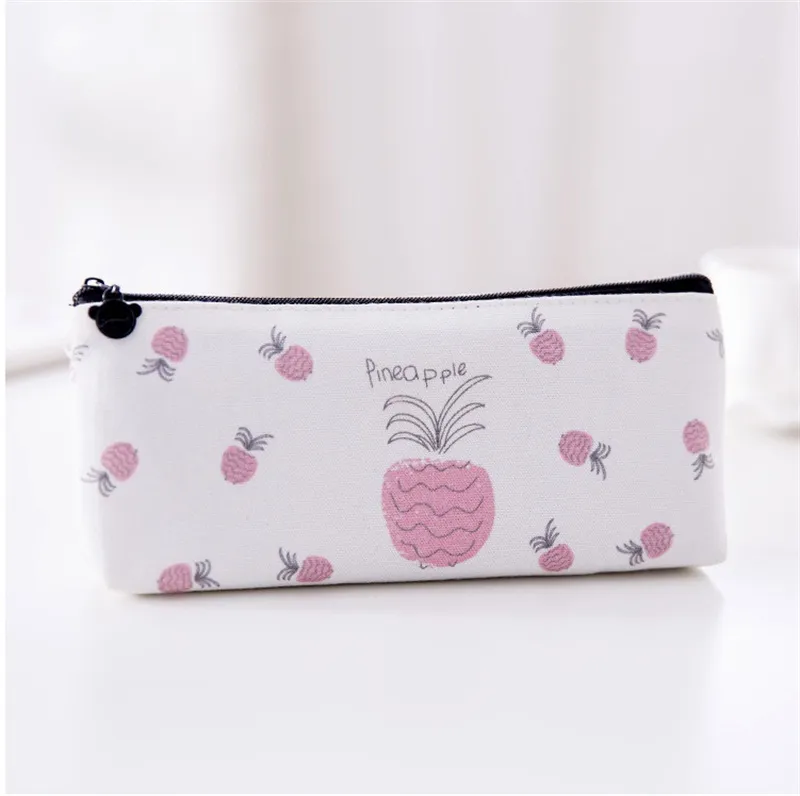 Ny Canvas Fruit Peach Pencil Case School Pencil Falls for Girl Stationery Canvas Pencil Bag Estojo Escolar School Supplies