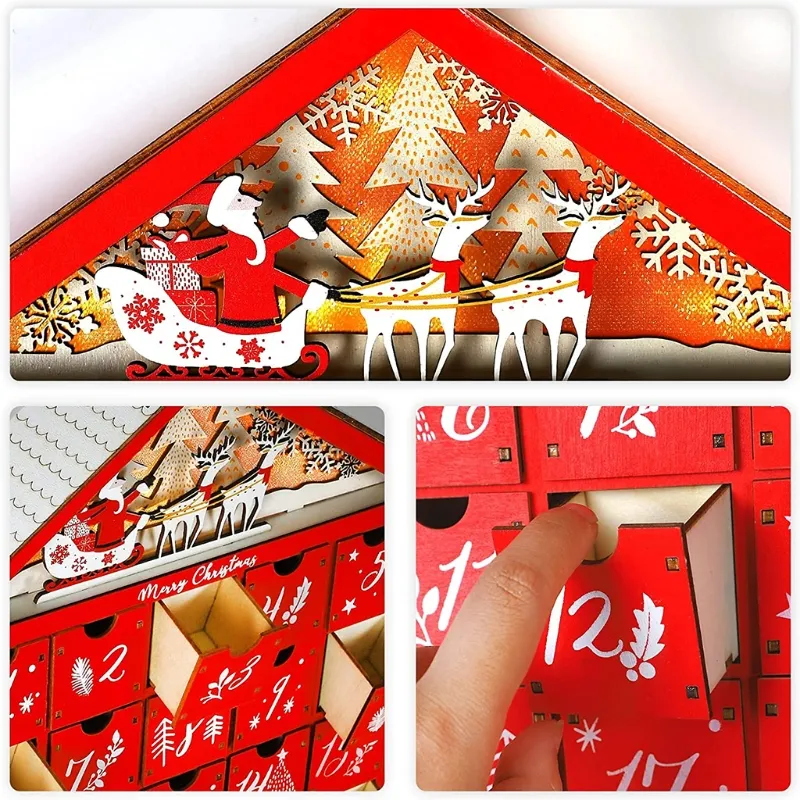 thumbnail image 2 of Christmas Advent Calendar 24 Days Laser File Cutting SVG Lightburn Glowforge 2 of 10
