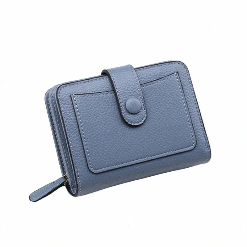 Femmes Fi Litchi Stria portefeuilles Luxury Brand Courte courte Purse Hasp Card Holder Lady Pu Leather Wallet With Zipper Coin Pocket R0HQ #