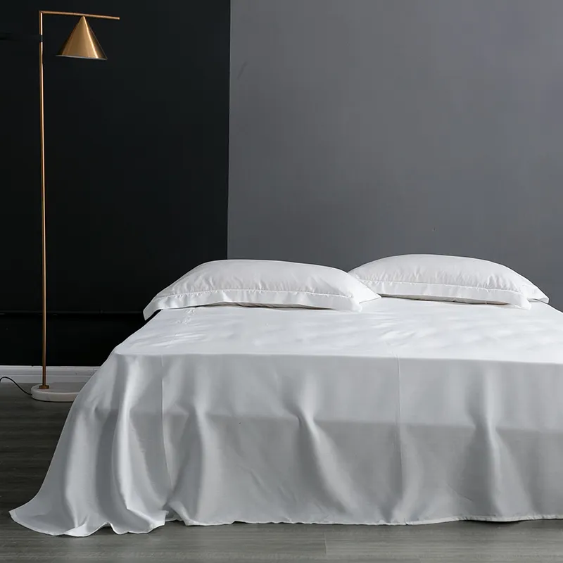 Natural Mulberry Silk Flat Sheet Solid Color Bed Sheet Single Double King Size Bedding Sheet