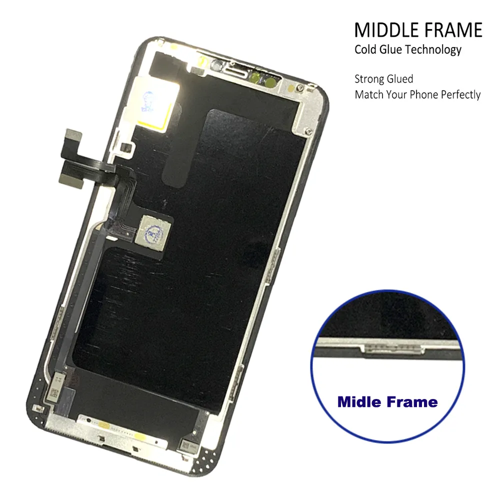 Han AMOLED -skärm för iPhone 11 Pro Max 11Promax LCD 3D Pekskärm Digitizer Assembly LCD Display Bytesdelar